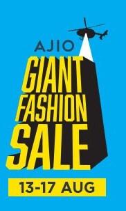 Ajio Giant Fashion Sale - 50% to 80% Off + 10% Cashback using HDFC Cards