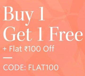 Buy 1 Get 1 Free + Extra 100/- Rs Off on Myntra
