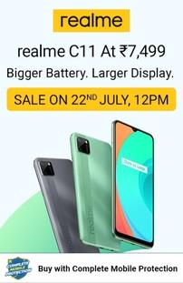 Buy Realme C11 at Rs 7,449/- on 22nd July 12 PM at Flipkart