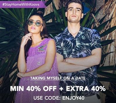 Get Min 40% + Extra 40% on Clothing at Koovs