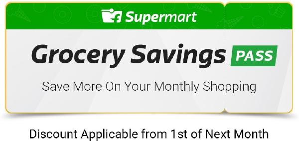 Grocery Savings Pass - 3 Months (Rs. 100 off on Rs. 1000 for next 3 month) Rs.59
