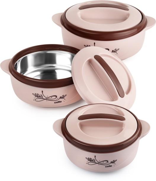 Pre Book Cello Sapphire Pack of 3 Thermoware Casserole Set at Rs 455/- only