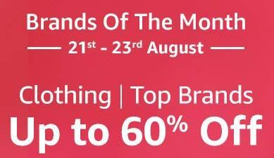 Up to 60% off on Clothing Brands Of The Month